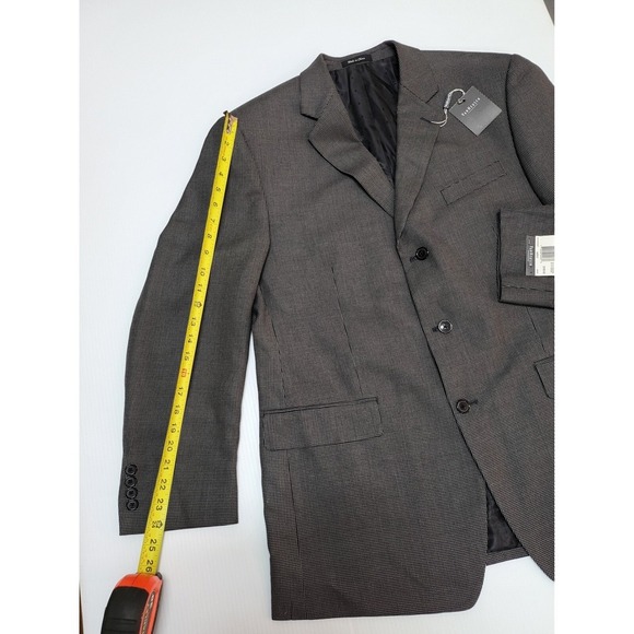 Van Heusen Blazer Suit Jacket Gray‎ Patterned Business Career Size 42R - Picture 7 of 11